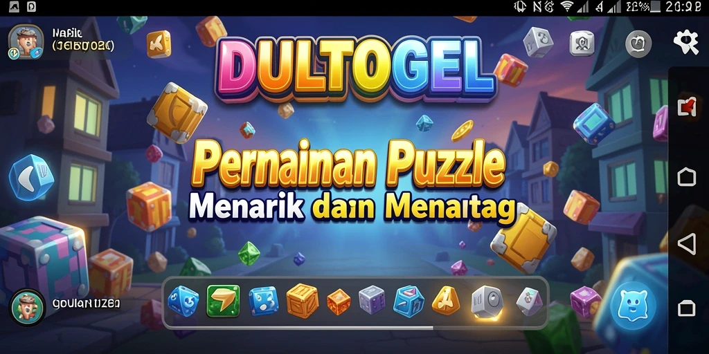 Tampilan gameplay menantang dalam DULTOGEL dengan berbagai teka-teki.