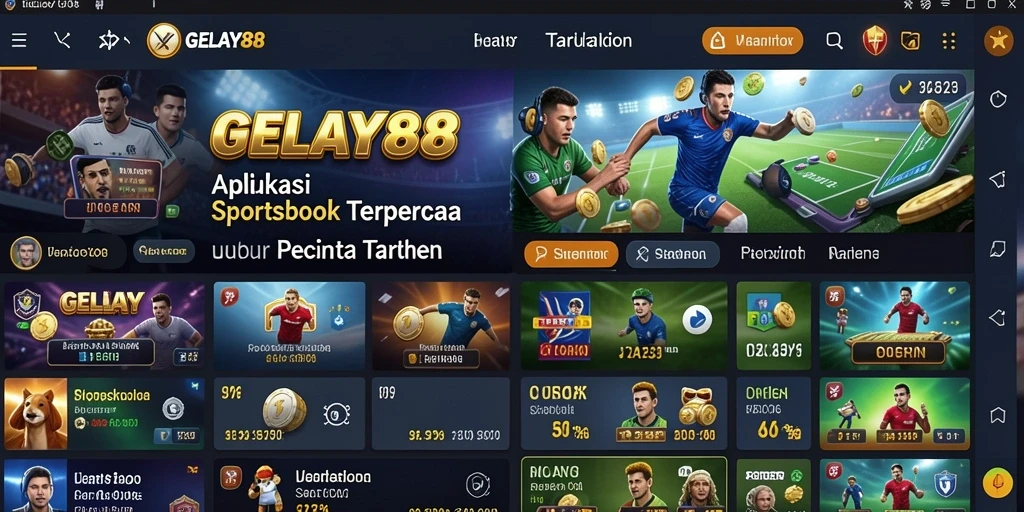 Tampilan dinamis gameplay Sportsbook GELAY88 yang menarik.