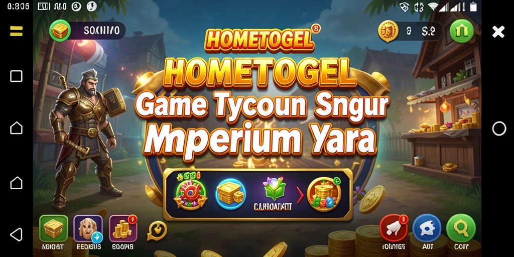 Screenshot gameplay HOMETOGEL menampilkan strategi bisnis yang menarik.