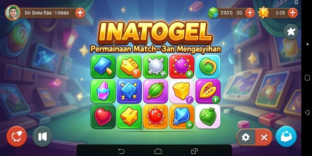 Tampilan gameplay seru INATOGEL yang penuh warna dan menantang.