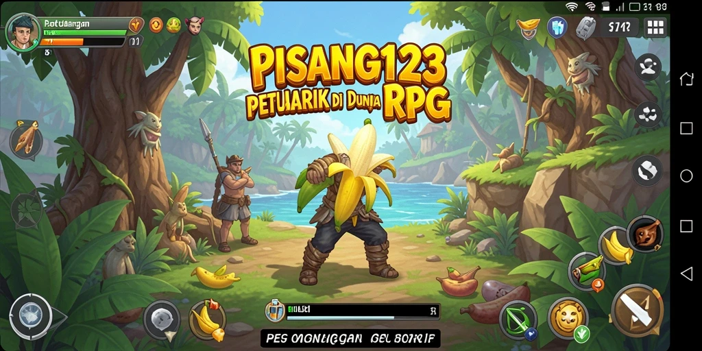 Tampilan gameplay seru dalam PISANG123 dengan pertarungan yang dinamis.