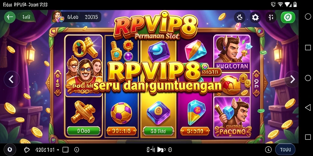 Tampilan gameplay RPVIP8 yang menampilkan mesin Slot yang memukau.