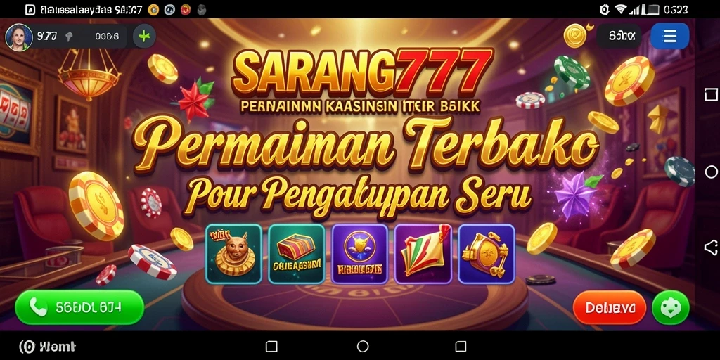 Tampilan menarik dari gameplay Kasino SARANG777 yang seru.