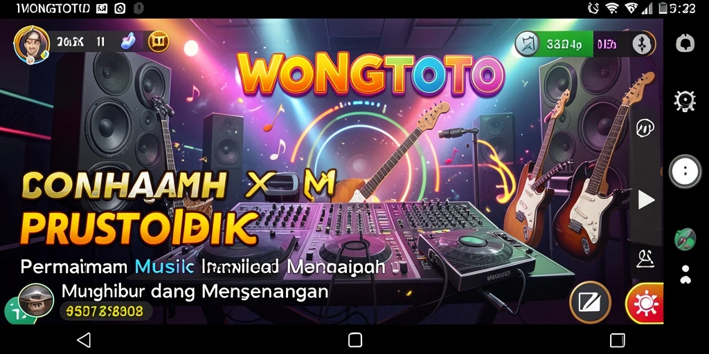 Screenshot gameplay WONGTOTO yang menampilkan suasana seru saat bernyanyi.